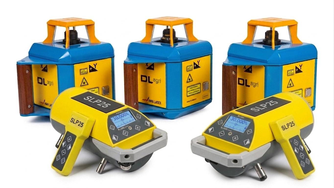 Rumex laser level on tripod at a snowy Swedish construction site